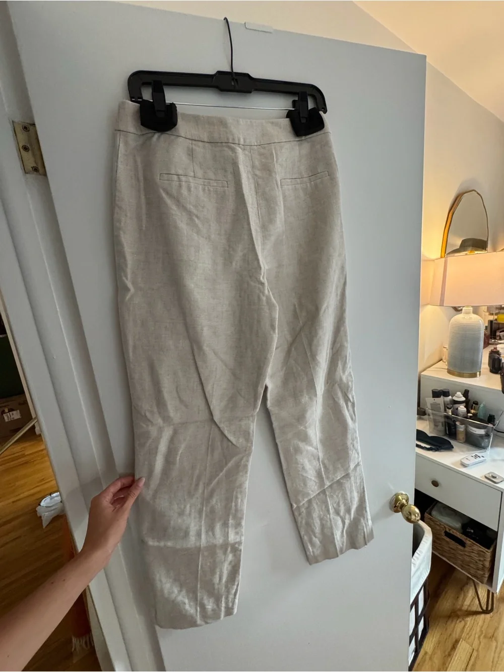 J. Crew Cream Straight-Leg Dress Trousers